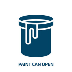 paint can open vector icon. paint can open, can, open filled icons from flat tools and machinery concept. Isolated black glyph icon, vector illustration symbol element for web design and mobile apps
