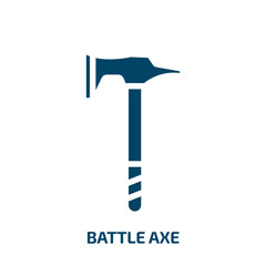 battle axe vector icon. battle axe, axe, weapon filled icons from flat cutting tool concept. Isolated black glyph icon, vector illustration symbol element for web design and mobile apps