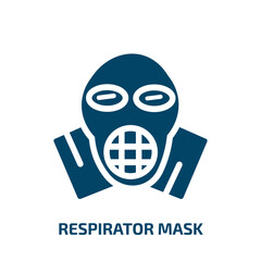 respirator mask vector icon. respirator mask, mask, protection filled icons from flat concept. Isolated black glyph icon, vector illustration symbol element for web design and mobile apps