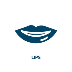 lips vector icon. lips, person, people filled icons from flat concept. Isolated black glyph icon, vector illustration symbol element for web design and mobile apps