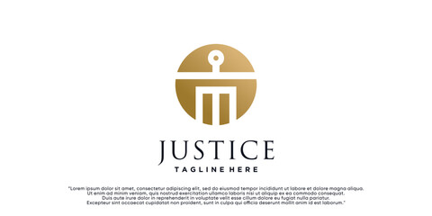 Justice law firm logo design template with creative concept Premium Vector