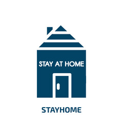 stayhome vector icon. stayhome, home, house filled icons from flat concept. Isolated black glyph icon, vector illustration symbol element for web design and mobile apps