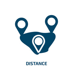 distance vector icon. distance, vector, travel filled icons from flat concept. Isolated black glyph icon, vector illustration symbol element for web design and mobile apps