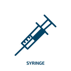 syringe vector icon. syringe, medical, heart filled icons from flat concept. Isolated black glyph icon, vector illustration symbol element for web design and mobile apps