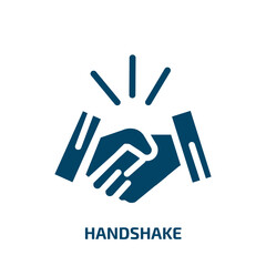 handshake vector icon. handshake, cooperation, hand filled icons from flat concept. Isolated black glyph icon, vector illustration symbol element for web design and mobile apps