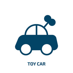 toy car vector icon. toy car, toy, car filled icons from flat kindergarten concept. Isolated black glyph icon, vector illustration symbol element for web design and mobile apps