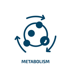 metabolism vector icon. metabolism, health, fitness filled icons from flat biology concept. Isolated black glyph icon, vector illustration symbol element for web design and mobile apps