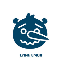 lying emoji vector icon. lying emoji, emoticon, liar filled icons from flat emoji concept. Isolated black glyph icon, vector illustration symbol element for web design and mobile apps