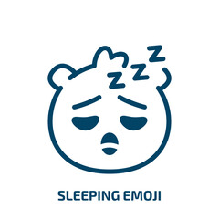 sleeping emoji vector icon. sleeping emoji, face, smile filled icons from flat emoji concept. Isolated black glyph icon, vector illustration symbol element for web design and mobile apps