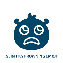 slightly frowning emoji vector icon. slightly frowning emoji, character, emoticon filled icons from flat emoji concept. Isolated black glyph icon, vector illustration symbol element for web design and