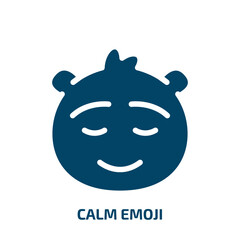 calm emoji vector icon. calm emoji, calm, emoticon filled icons from flat emoji concept. Isolated black glyph icon, vector illustration symbol element for web design and mobile apps