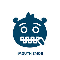 -mouth emoji vector icon. -mouth emoji, mouth, emoticon filled icons from flat emoji concept. Isolated black glyph icon, vector illustration symbol element for web design and mobile apps