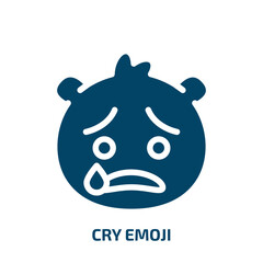 cry emoji vector icon. cry emoji, smile, character filled icons from flat emoji concept. Isolated black glyph icon, vector illustration symbol element for web design and mobile apps