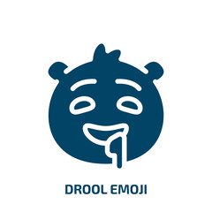 drool emoji vector icon. drool emoji, drooling, emoticon filled icons from flat emoji concept. Isolated black glyph icon, vector illustration symbol element for web design and mobile apps