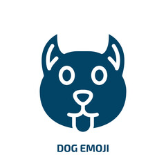 dog emoji vector icon. dog emoji, emoticon, cartoon filled icons from flat emoji concept. Isolated black glyph icon, vector illustration symbol element for web design and mobile apps