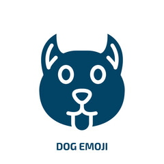 dog emoji vector icon. dog emoji, emoticon, cartoon filled icons from flat emoji concept. Isolated black glyph icon, vector illustration symbol element for web design and mobile apps