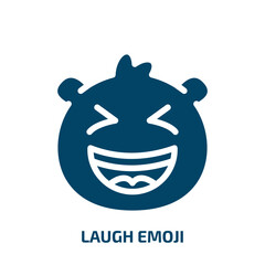 laugh emoji vector icon. laugh emoji, smile, laugh filled icons from flat emoji concept. Isolated black glyph icon, vector illustration symbol element for web design and mobile apps