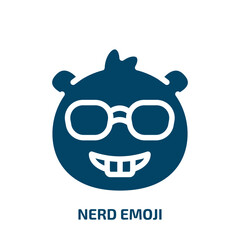 nerd emoji vector icon. nerd emoji, nerd, cute filled icons from flat emoji concept. Isolated black glyph icon, vector illustration symbol element for web design and mobile apps