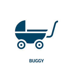 Fototapeta na wymiar buggy vector icon. buggy, baby, carriage filled icons from flat baby concept. Isolated black glyph icon, vector illustration symbol element for web design and mobile apps