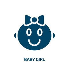 baby girl vector icon. baby girl, girl, child filled icons from flat baby concept. Isolated black glyph icon, vector illustration symbol element for web design and mobile apps