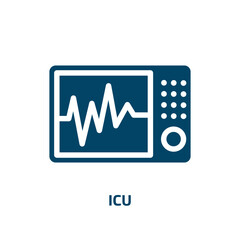 icu vector icon. icu, medical, healthcare filled icons from flat therapy concept. Isolated black glyph icon, vector illustration symbol element for web design and mobile apps
