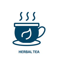 herbal tea vector icon. herbal tea, tea, herbal filled icons from flat therapy concept. Isolated black glyph icon, vector illustration symbol element for web design and mobile apps