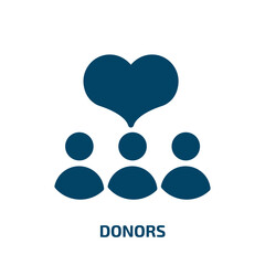 donors vector icon. donors, donor, healthcare filled icons from flat blood donation concept. Isolated black glyph icon, vector illustration symbol element for web design and mobile apps