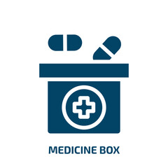 medicine box vector icon. medicine box, medical, box filled icons from flat medical concept. Isolated black glyph icon, vector illustration symbol element for web design and mobile apps