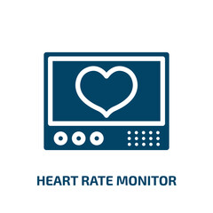 heart rate monitor vector icon. heart rate monitor, heart, rate filled icons from flat medical services concept. Isolated black glyph icon, vector illustration symbol element for web design and mobile