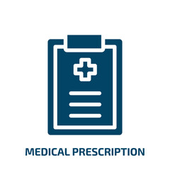 Fototapeta premium medical prescription vector icon. medical prescription, medical, medicine filled icons from flat medical concept. Isolated black glyph icon, vector illustration symbol element for web design and