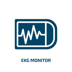ekg monitor vector icon. ekg monitor, medical, ecg filled icons from flat dentist concept. Isolated black glyph icon, vector illustration symbol element for web design and mobile apps