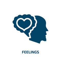 feelings vector icon. feelings, head, people filled icons from flat psychology concept. Isolated black glyph icon, vector illustration symbol element for web design and mobile apps