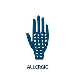 allergic vector icon. allergic, allergy, care filled icons from flat pharmacy concept. Isolated black glyph icon, vector illustration symbol element for web design and mobile apps