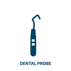 dental probe vector icon. dental probe, dental, health filled icons from flat medical concept. Isolated black glyph icon, vector illustration symbol element for web design and mobile apps