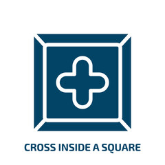 Obraz premium cross inside a square vector icon. cross inside a square, cross, mosaic filled icons from flat health concept. Isolated black glyph icon, vector illustration symbol element for web design and mobile