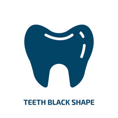 teeth black shape vector icon. teeth black shape, dental, teeth filled icons from flat medicine concept. Isolated black glyph icon, vector illustration symbol element for web design and mobile apps