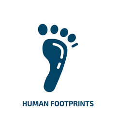 human footprints vector icon. human footprints, foot, footprint filled icons from flat body parts concept. Isolated black glyph icon, vector illustration symbol element for web design and mobile apps