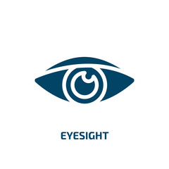 eyesight vector icon. eyesight, sight, eye filled icons from flat medical concept. Isolated black glyph icon, vector illustration symbol element for web design and mobile apps