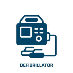 defibrillator vector icon. defibrillator, medical, emergency filled icons from flat medicine concept. Isolated black glyph icon, vector illustration symbol element for web design and mobile apps