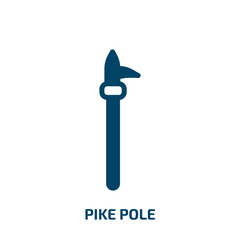 pike pole vector icon. pike pole, pole, pike filled icons from flat emergencies concept. Isolated black glyph icon, vector illustration symbol element for web design and mobile apps