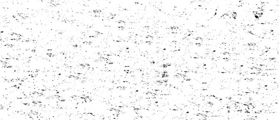 Small uneven spots and particles of debris. Abstract vector texture. Distressed uneven background. Grunge texture overlay with fine grains isolated on white background. Vector illustration. EPS10.