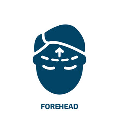 forehead vector icon. forehead, medical, head filled icons from flat plastic surgery concept. Isolated black glyph icon, vector illustration symbol element for web design and mobile apps