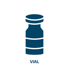 vial vector icon. vial, medical, cure filled icons from flat hospital concept. Isolated black glyph icon, vector illustration symbol element for web design and mobile apps