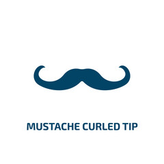 Fototapeta premium mustache curled tip vector icon. mustache curled tip, mustache curled tip variant, human body parts filled icons from flat body parts concept. Isolated black glyph icon, vector illustration symbol