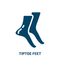 tiptoe feet vector icon. tiptoe feet, tiptoe, leg filled icons from flat body parts concept. Isolated black glyph icon, vector illustration symbol element for web design and mobile apps