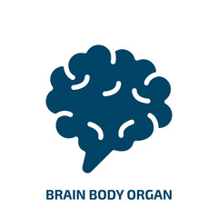 brain body organ vector icon. brain body organ, kidney, anatomy filled icons from flat body parts concept. Isolated black glyph icon, vector illustration symbol element for web design and mobile apps