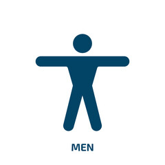 men silhouette vector icon. men silhouette, office, business filled icons from flat medical icons concept. Isolated black glyph icon, vector illustration symbol element for web design and mobile apps