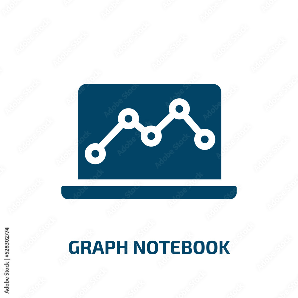 Poster graph notebook vector icon. graph notebook, notebook, graph filled icons from flat business and char
