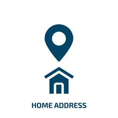 home address vector icon. home address, phone, internet filled icons from flat ecommerce concept. Isolated black glyph icon, vector illustration symbol element for web design and mobile apps