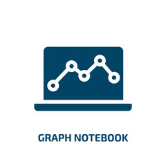 graph notebook vector icon. graph notebook, notebook, graph filled icons from flat business and charts concept. Isolated black glyph icon, vector illustration symbol element for web design and mobile